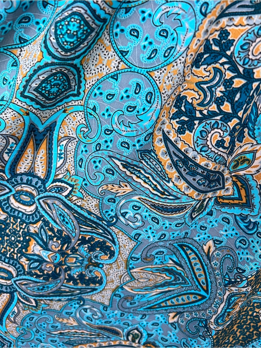 Anthropologie Boemo Teal Paisley Long Sleeve Tiered Maxi Dress - Size LP - Picture 6 of 7